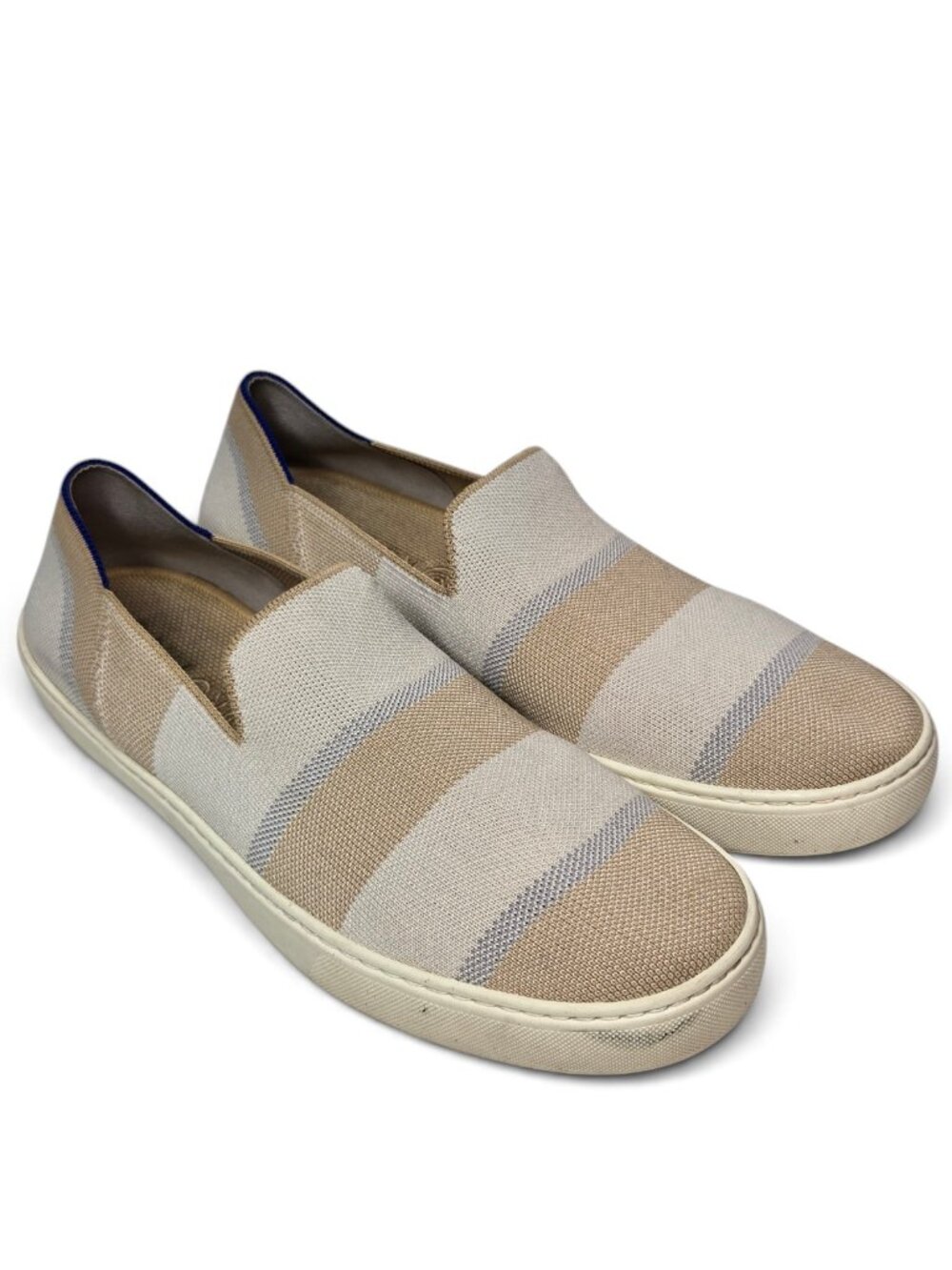 Rothy's The Birch Stripe Slip On Loafer Womens Neutral Canvas Retired Style 13